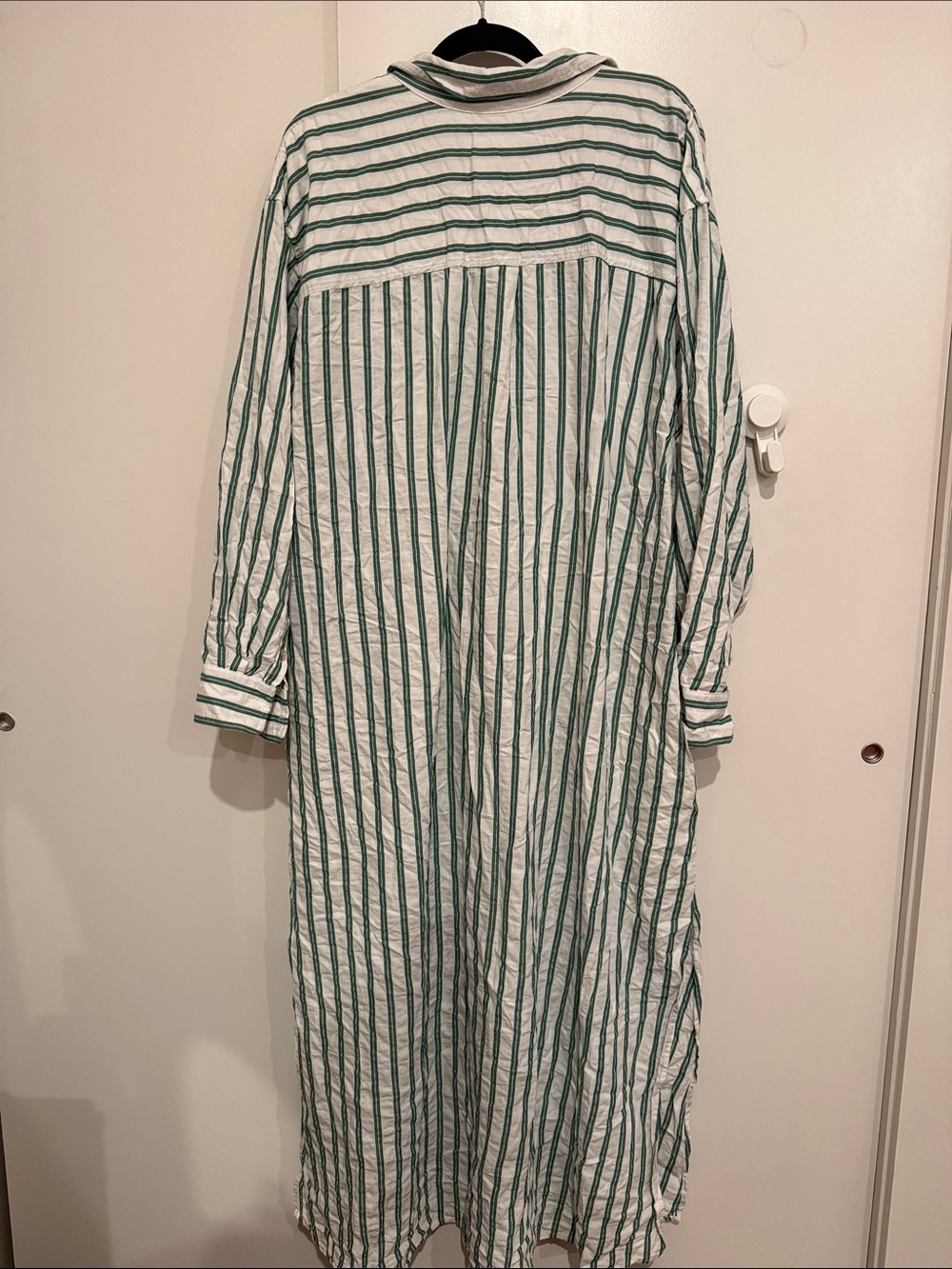 Universal Thread Green and White Striped Long-Sleeve Button-Front Maxi Dress - Picture 6 of 6